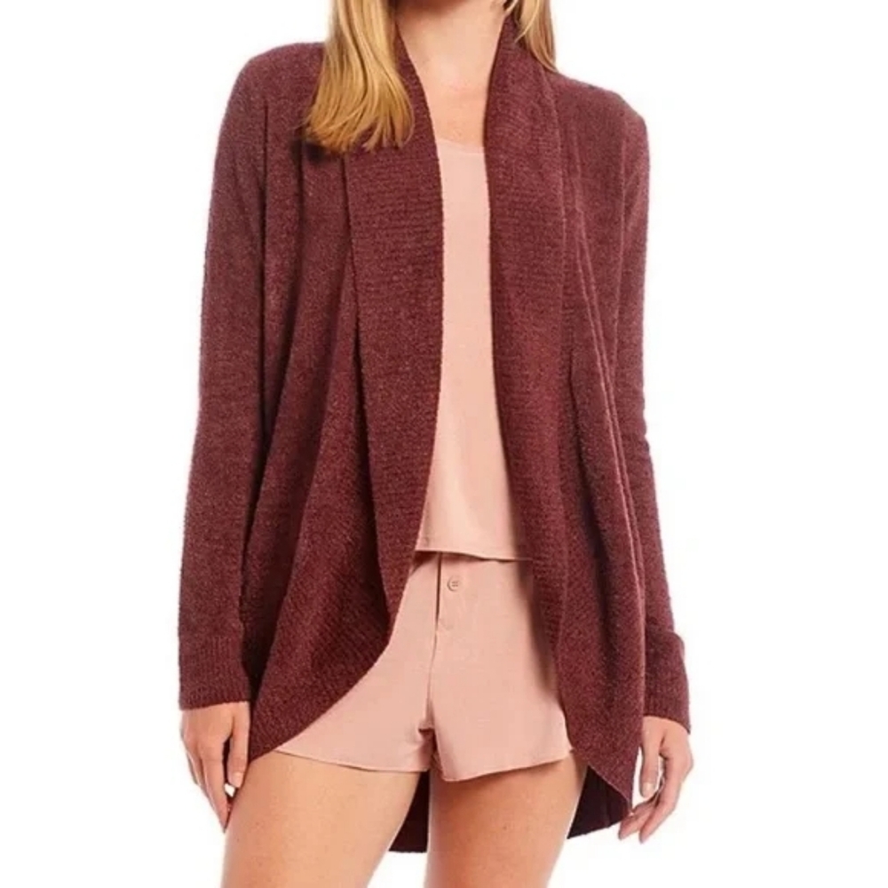 BAREFOOT DREAMS Knit Office Winter Cozy Brown Sweater Cardigan Coatigan xs/s